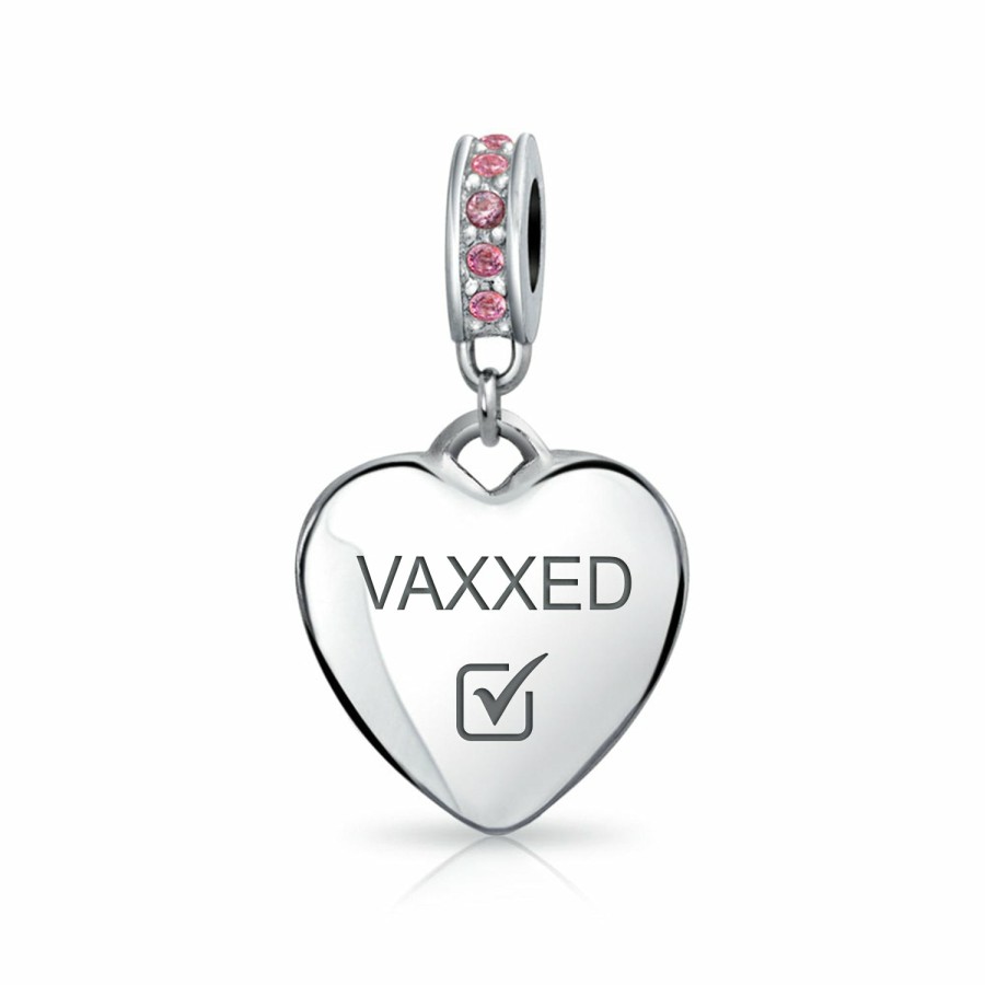 Shop Women Bling Jewelry Love Heart Beads | Vaccinated Crystal Heart Dangle Charm Bead Birthstone Colors