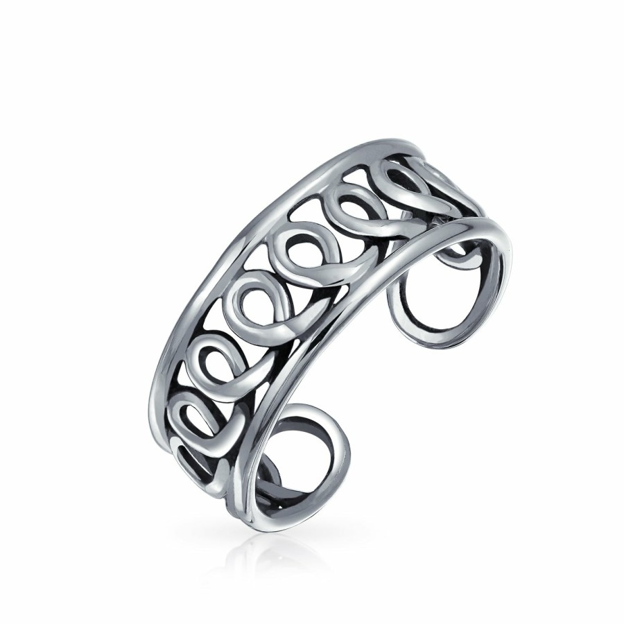 Shop Women Bling Jewelry Toe Rings | Celtic Scroll Spiral Midi Toe Ring .925 Silver Sterling Adjustable