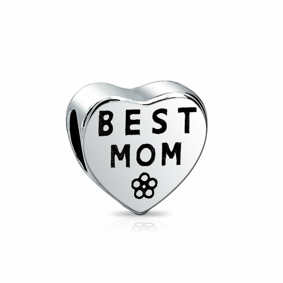 Shop Women Bling Jewelry Unique Charms | Bff Best Mom Mother Mum Word Family Heart Love Charm Bead .925