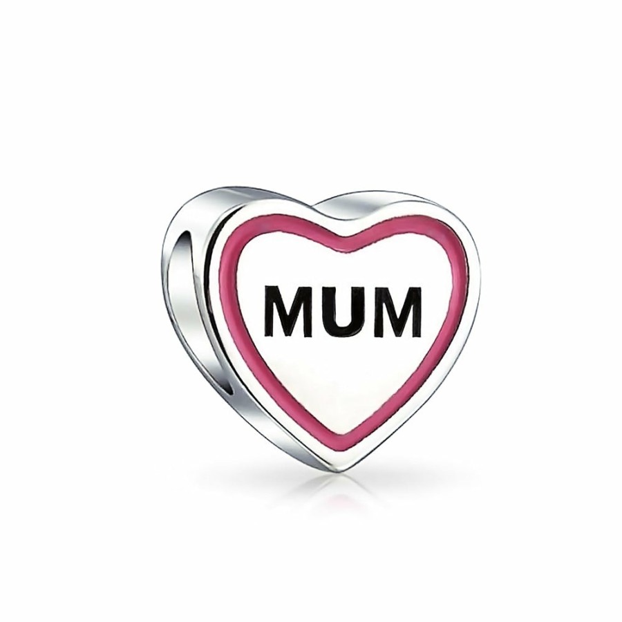 Shop Women Bling Jewelry Unique Charms | Bff Best Mom Mother Mum Word Family Heart Love Charm Bead .925