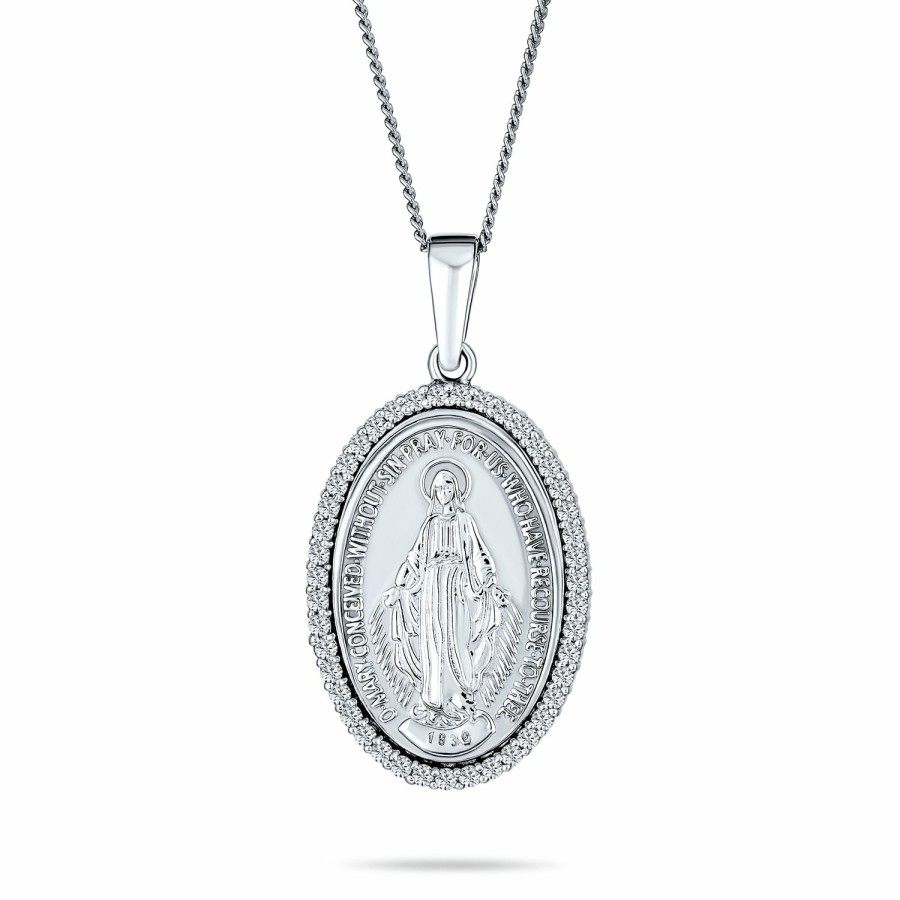 Shop Women Bling Jewelry Pendant Necklaces | Our Lady Of Guadalupe Virgin Mary Religious Medal Pendant Necklace