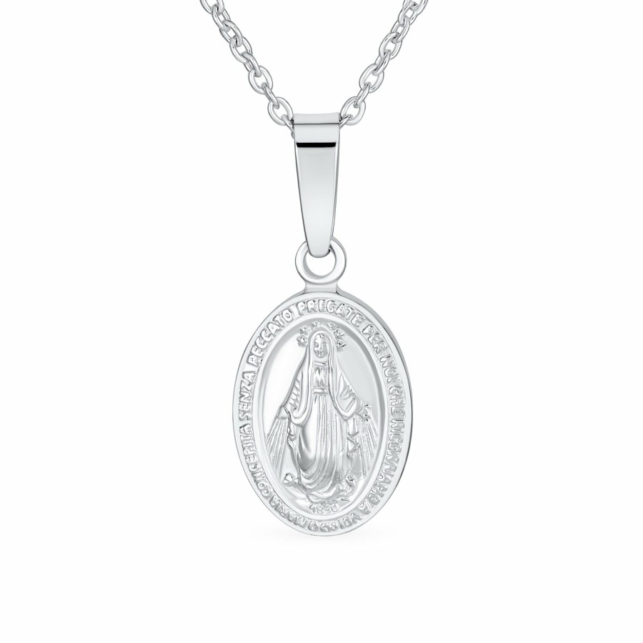 Shop Women Bling Jewelry Pendant Necklaces | Our Lady Of Guadalupe Virgin Mary Religious Medal Pendant Necklace