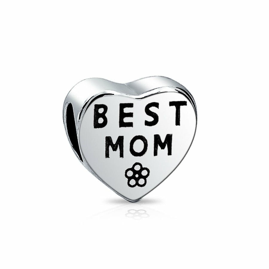 Shop Women Bling Jewelry Flower Beads | Bff Best Mom Mother Mum Word Family Heart Love Charm Bead .925