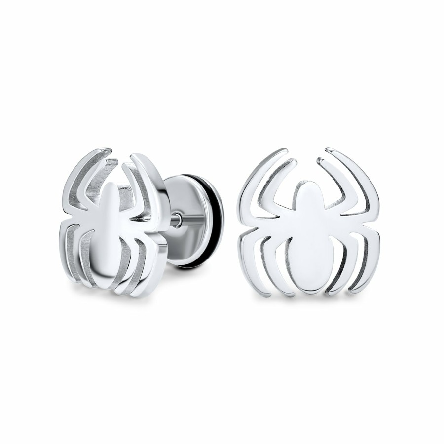 Shop Women Bling Jewelry Ear Piercing | Spider Faux Stud Plug Ear Surgical Steel 16G Stud Earrings