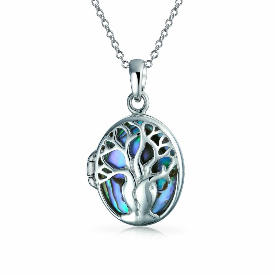 Shop Women Bling Jewelry Engravable Necklaces | Family Tree Life Celtic Lock Pendant Mother Necklace Sterling Silver