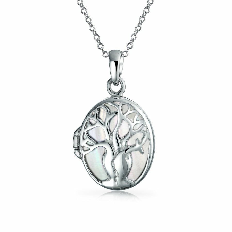 Shop Women Bling Jewelry Engravable Necklaces | Family Tree Life Celtic Lock Pendant Mother Necklace Sterling Silver