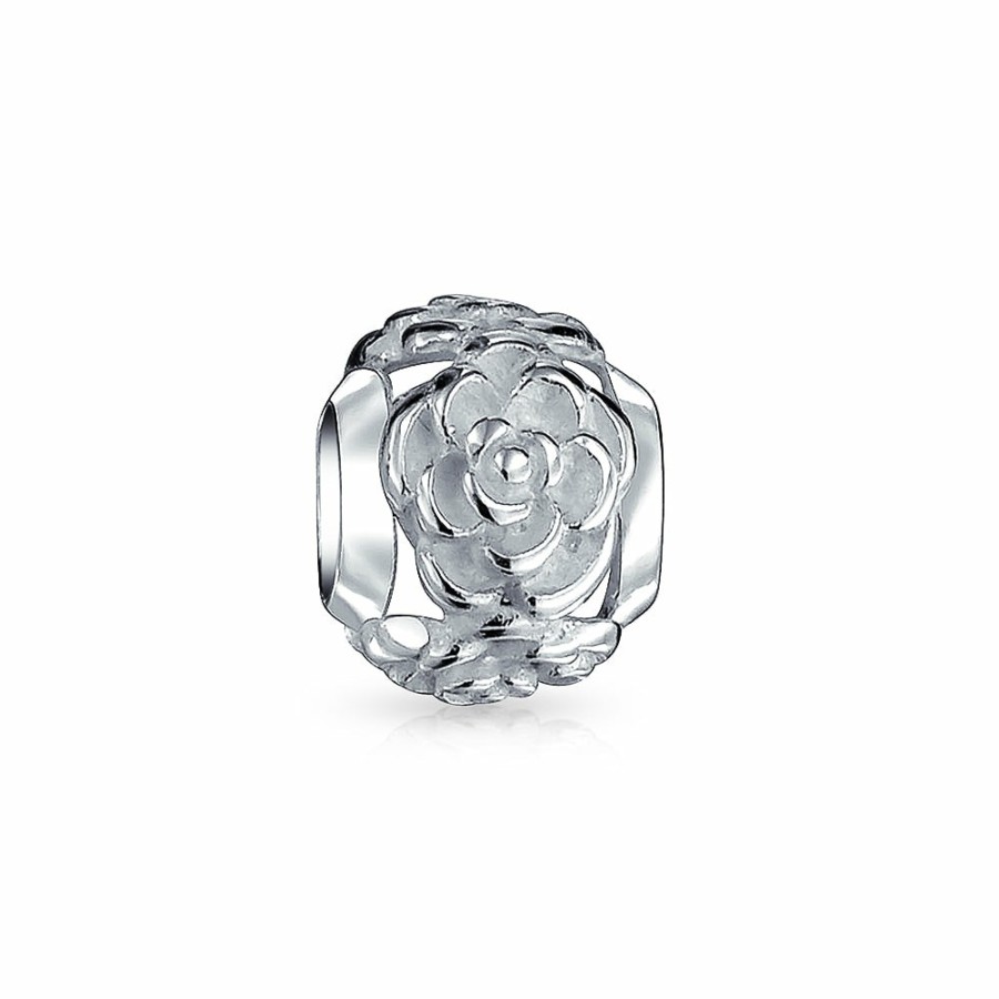 Shop Women Bling Jewelry Unique Charms | Flower Garden Spring Floral Swirl Charm Bead .925 Sterling