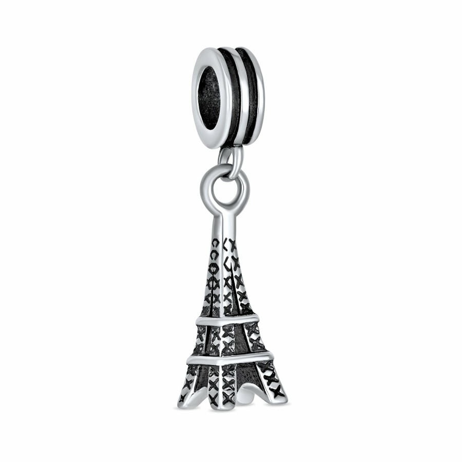 Shop Women Bling Jewelry Dangle Beads | Travel Set Paris Eiffel Tower Landmark Clock Tower Charm Bead Sterling