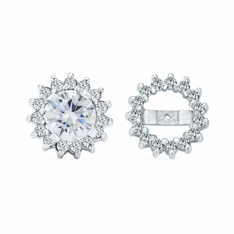 Shop Women Bling Jewelry Stud Earrings | Cubic Zirconia Aaa Cz Halo 1.25Ct Round Solitaire Jacket Stud Earrings