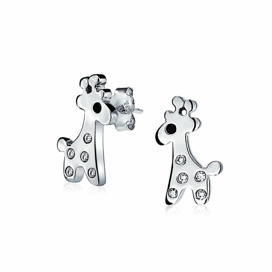 Shop Women Bling Jewelry | Lover Cartoon Cubic Zirconia Giraffe Stud Earrings Sterling Silver