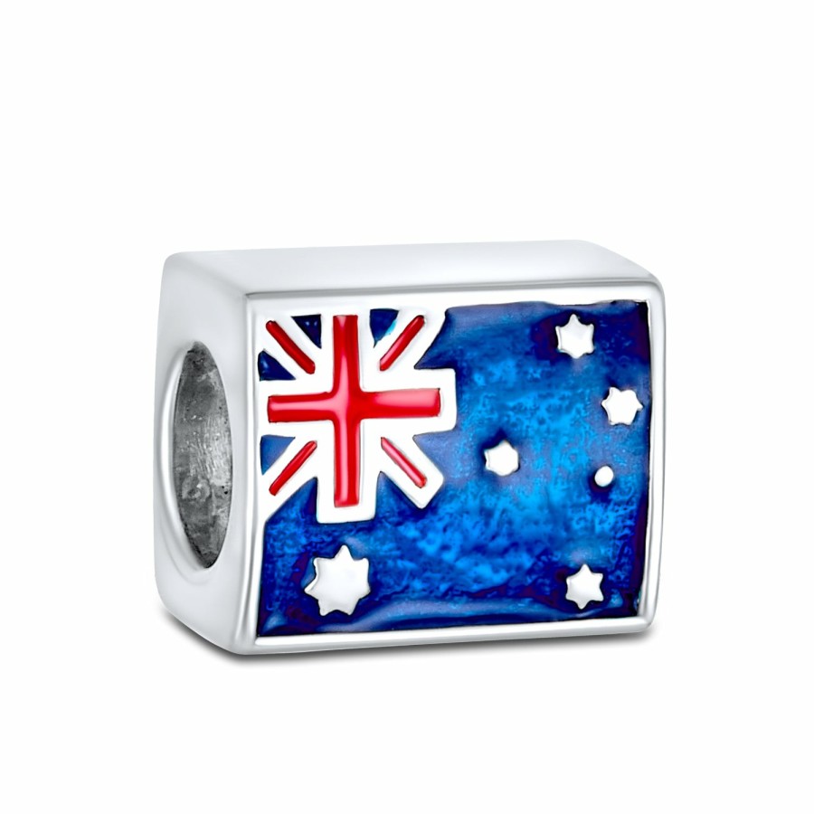 Shop Women Bling Jewelry Travel Charms Beads | London Travel Uk British Flag Tea Cup Bus Charm Bead Sterling Silver