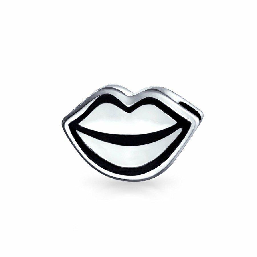 Shop Women Bling Jewelry Mothers Day Charm Beads | Couples Valentine Sexy Smile Kissing Lips Perfume Bead .925