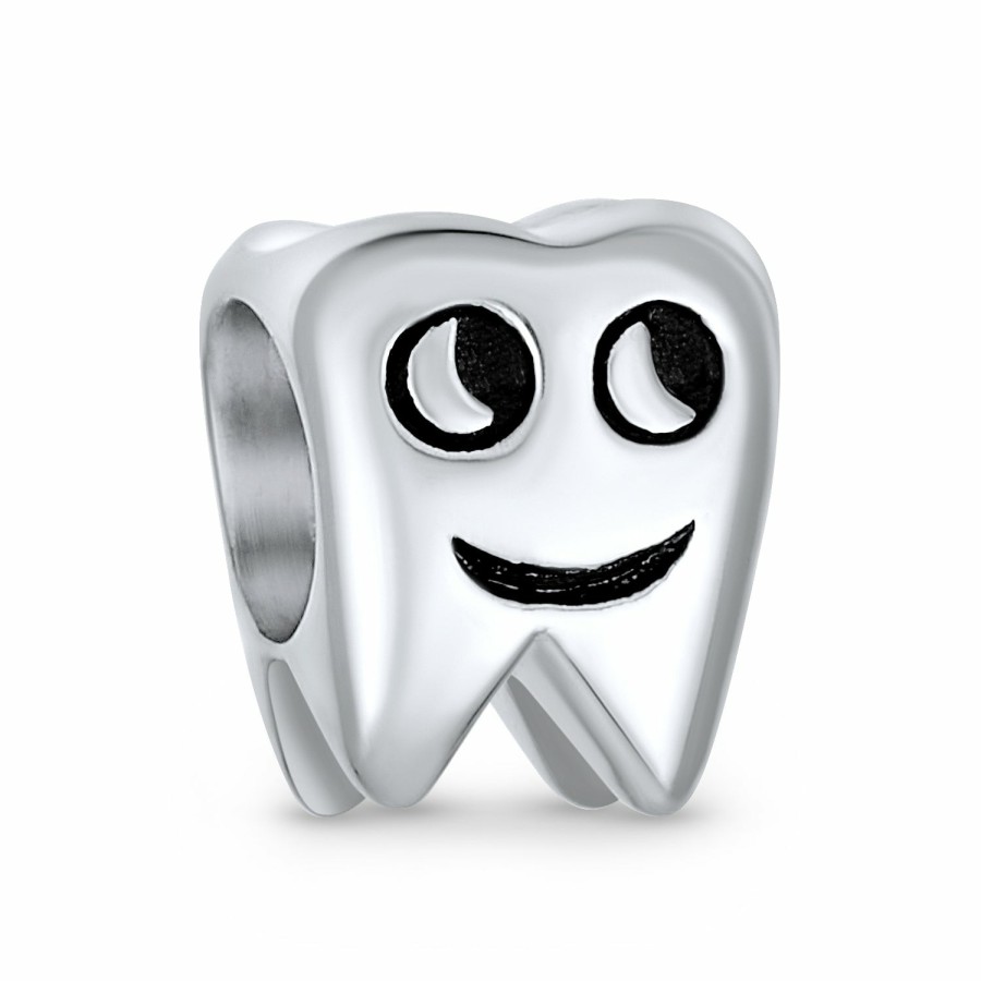 Shop Women Bling Jewelry Unique Charms | Dentist Smiling Tooth Fairy Charm Bead .925Sterling Silver