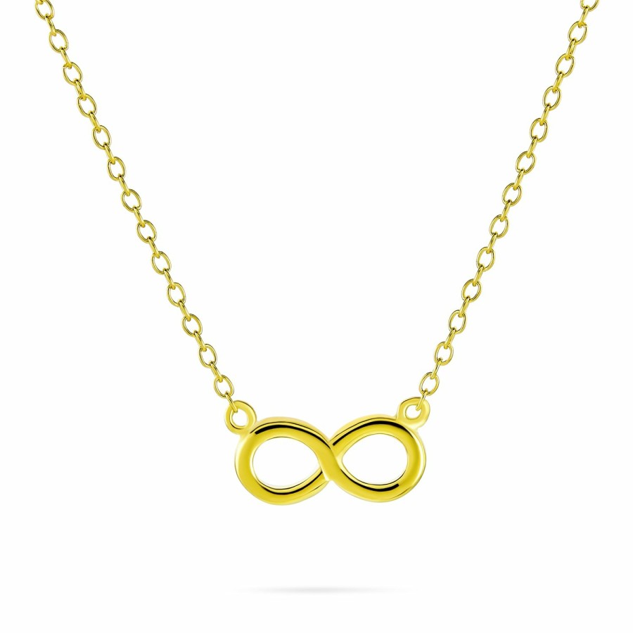 Shop Women Bling Jewelry Delicate Pendant Necklaces | Infinity Pendant Figure Eight Gold Plated Sterling Silver Necklace