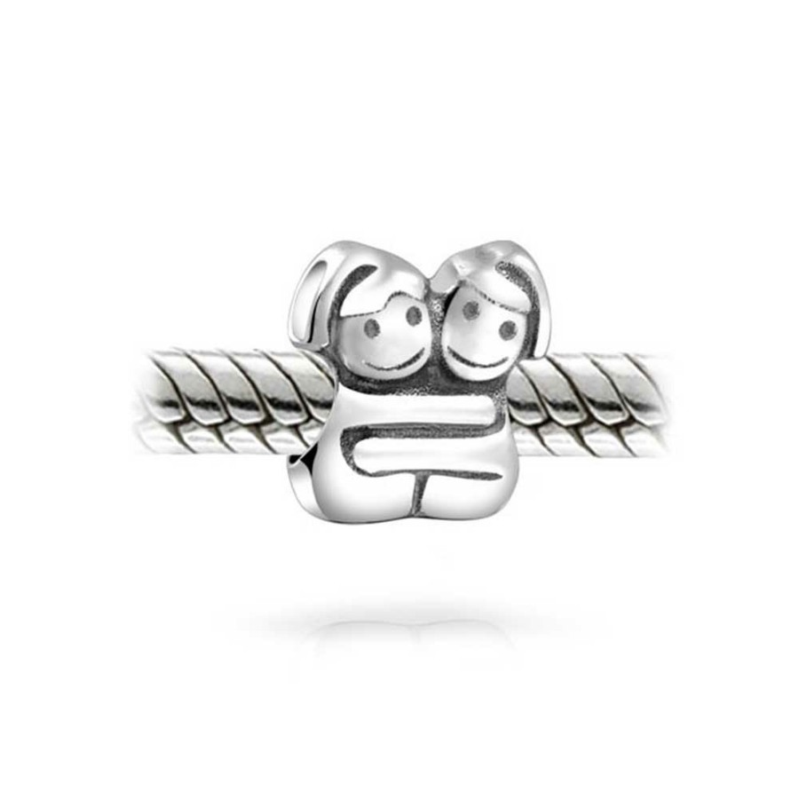 Shop Women Bling Jewelry Mothers Day Charm Beads | Bff Best Hugging Friends Forever Friendship Bead Charm Sterling Silver