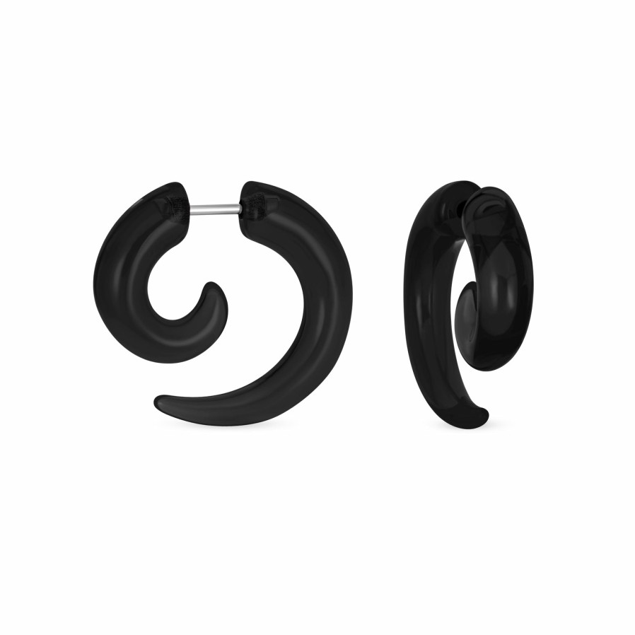 Shop Men Bling Jewelry Mens Earrings | Swirl Spiral Faux Ear Plug Taper Earrings Surgical Steel More Colors