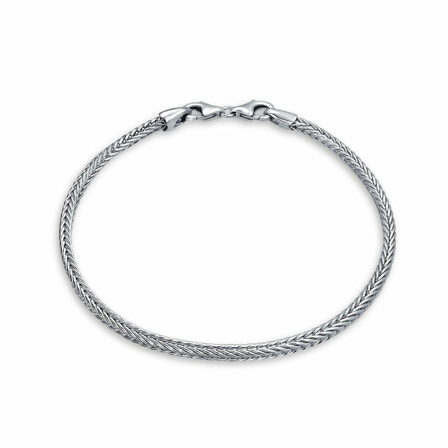 Shop Women Bling Jewelry Charm Bracelets | Snake Foxtail Chain Bracelet For European Charm Beads Sterling