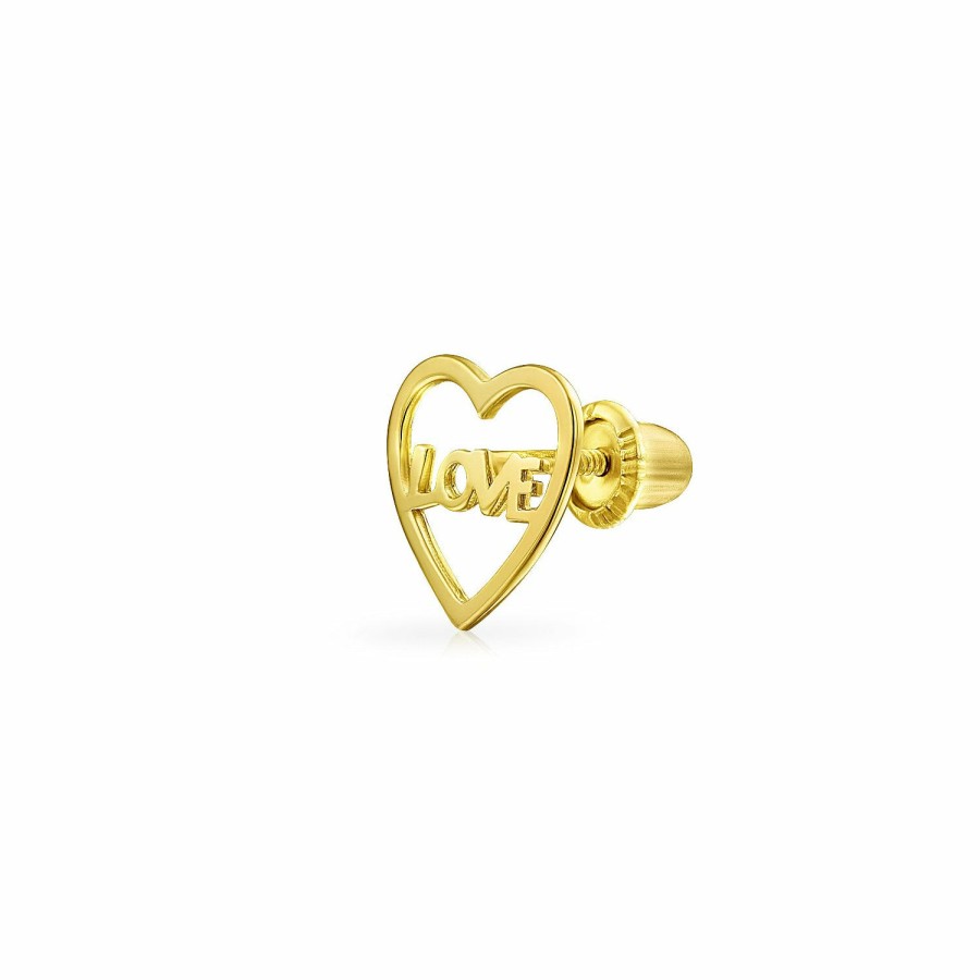 Shop Women Bling Jewelry Ear Piercing | Tiny 14K Gold Infinity Love Symbol Heart Cartilage Ear Lobe Earring