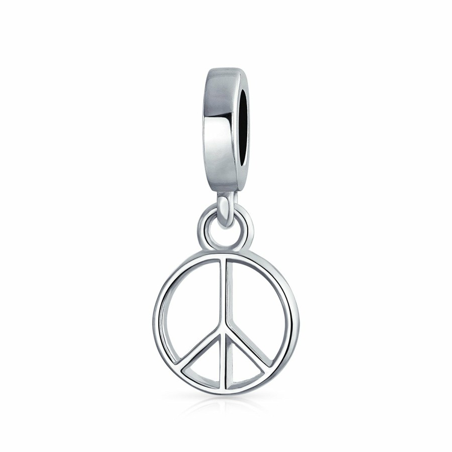 Shop Women Bling Jewelry Dangle Beads | World Peace Sign Love Hippie Bus Barrel Dangle Charm Bead .925