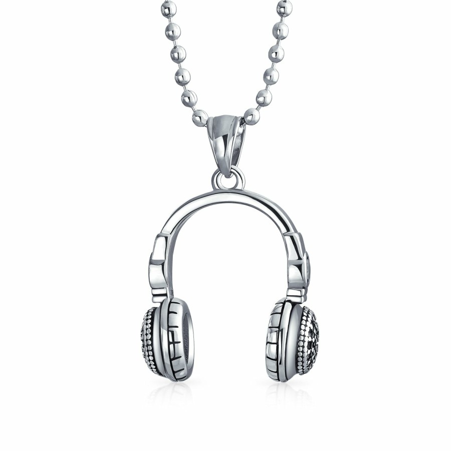 Shop Men Bling Jewelry Mens Pendants & Dog Tags | Headphones Pendant Hip Hop Music Lover Dj Necklace Stainless Steel