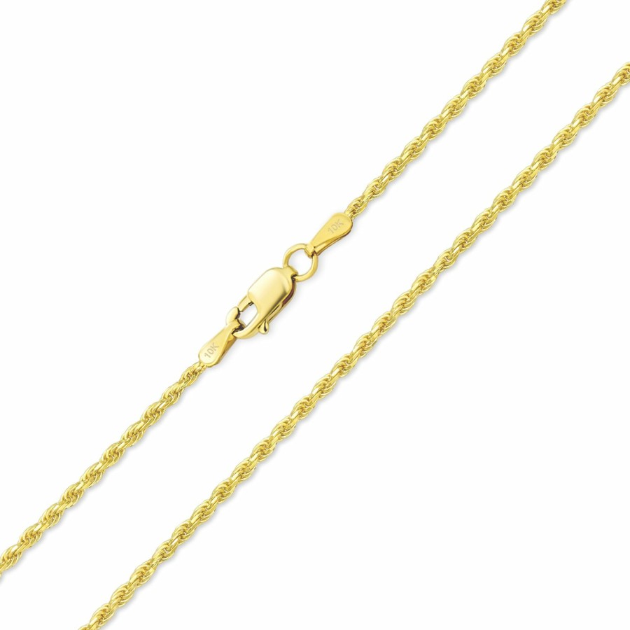 Shop Women Bling Jewelry Chains Necklaces | Real Yellow 10K Gold Cable Rope Chain 3Mm Necklace 16,18 20 22 24"