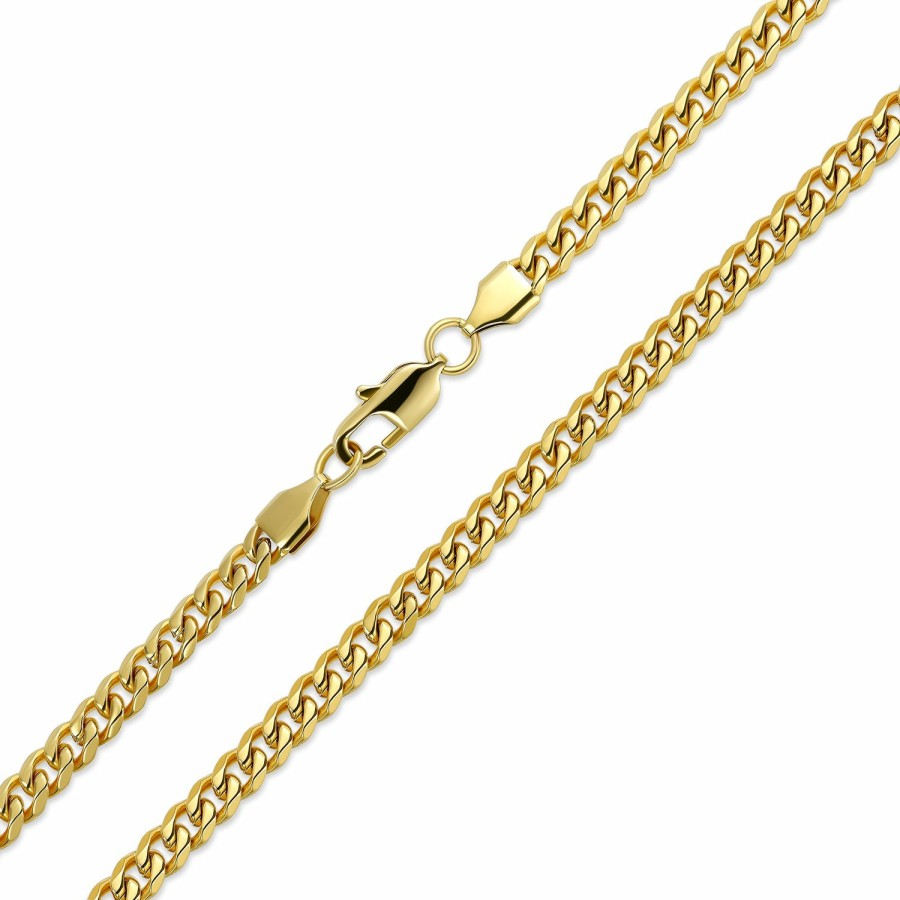 Shop Women Bling Jewelry Chains Necklaces | Mens 8Mm Curb Cuban Chain Necklace Gold Silver Stainless Steel 24 30"