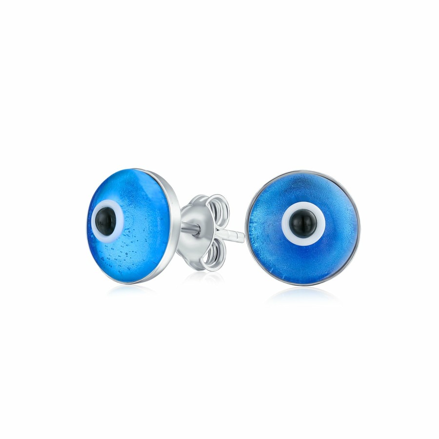 Shop Women Bling Jewelry Stud Earrings | Evil Eye Spiritual Stud Earrings Murano Glass Sterling Silver