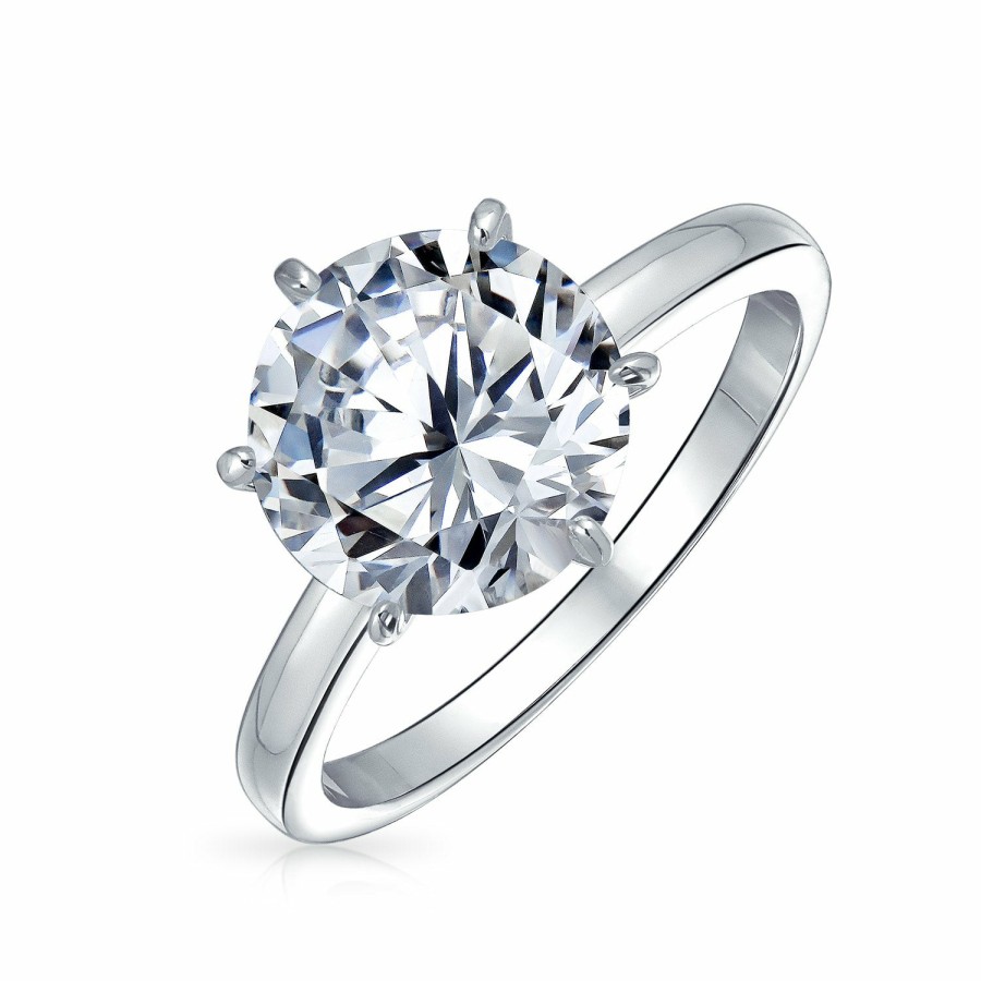 Shop Women Bling Jewelry Engagement Rings | 3Ct Solitaire Cz Engagement Ring Sterling Gold Plated