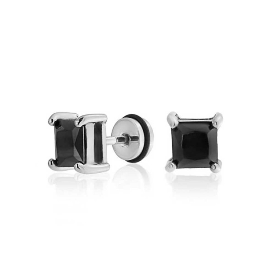 Shop Men Bling Jewelry Mens Earrings | Stud Star Illusion Faux Ear Plug Earring Surgical Steel