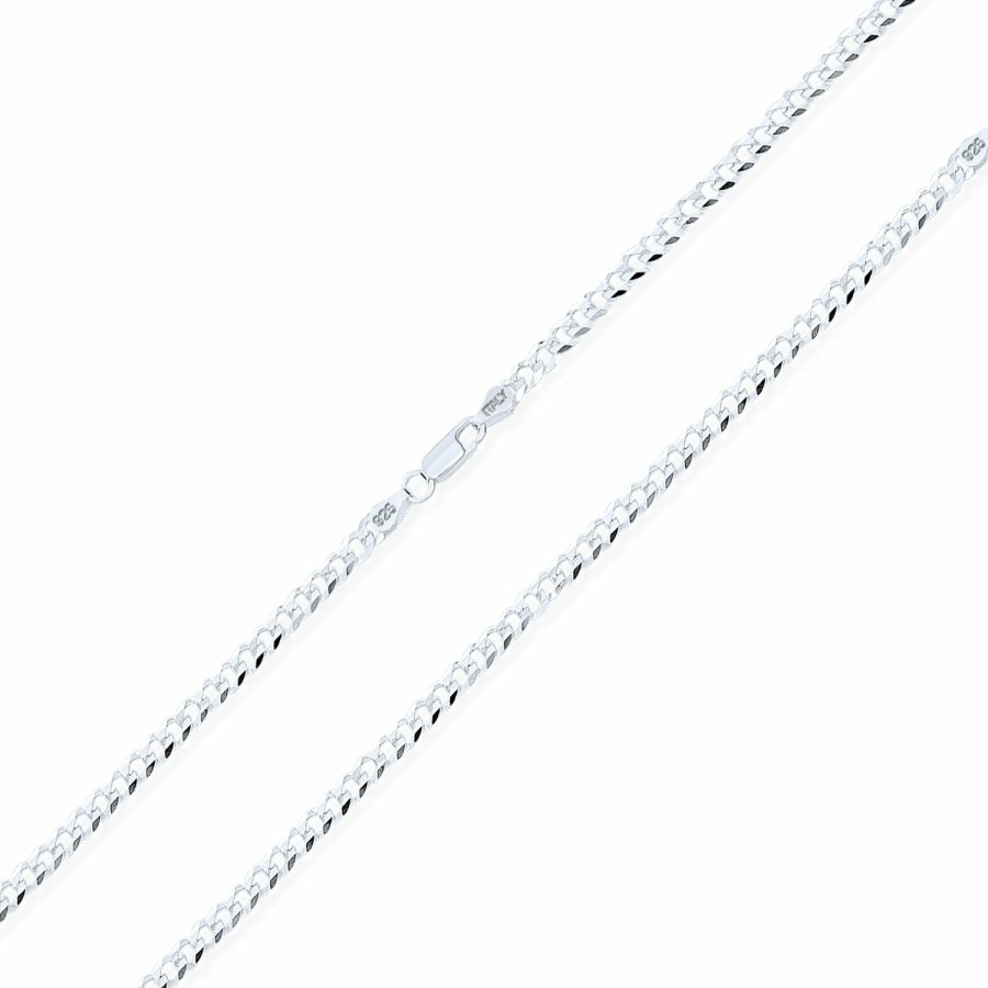 Shop Women Bling Jewelry Pendant Necklaces | Solid 3-9Mm Box Or Diamond Cut .925 Sterling Silver Cuban Curb Chain Necklace