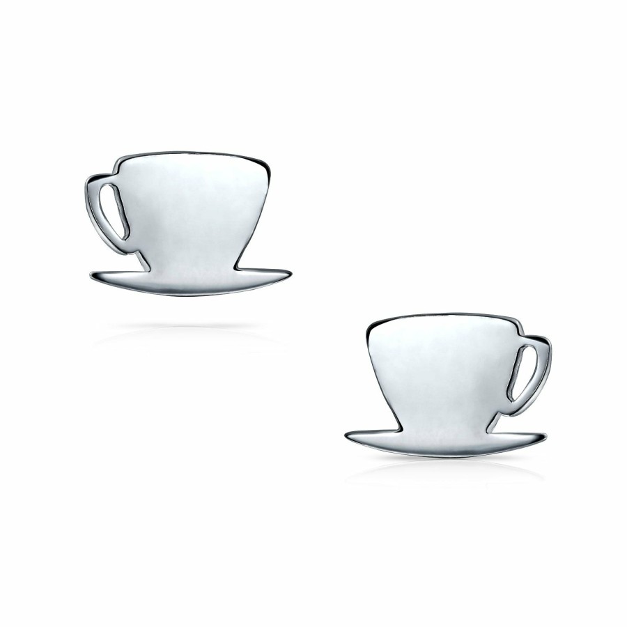 Shop Women Bling Jewelry | Food Latte Espresso Coffee Lover Stud Earrings .925 Sterling Silver