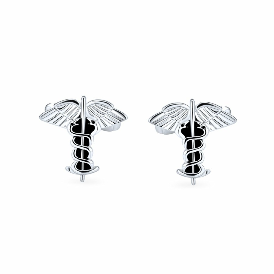 Shop Men Bling Jewelry Cufflinks | Caduceus Medical Inia Doctors Rns Nurses Shirt Cufflinks Gift Steel