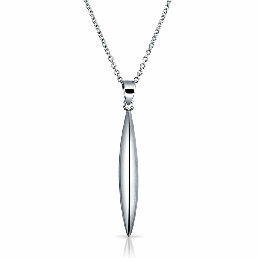 Shop Men Bling Jewelry Mens Necklace Chains | Geometric Bar Feather Lever Back Drop Earrings .925 Sterling Silver