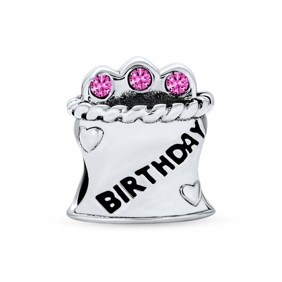 Shop Women Bling Jewelry Dangle Beads | Celebration Book Words Happy Birthday Cake Cone Charm Bead .925