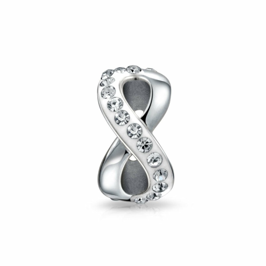 Shop Women Bling Jewelry Unique Charms | Valentine Open Infinity Heart Spacer Bead Charm .925Sterling