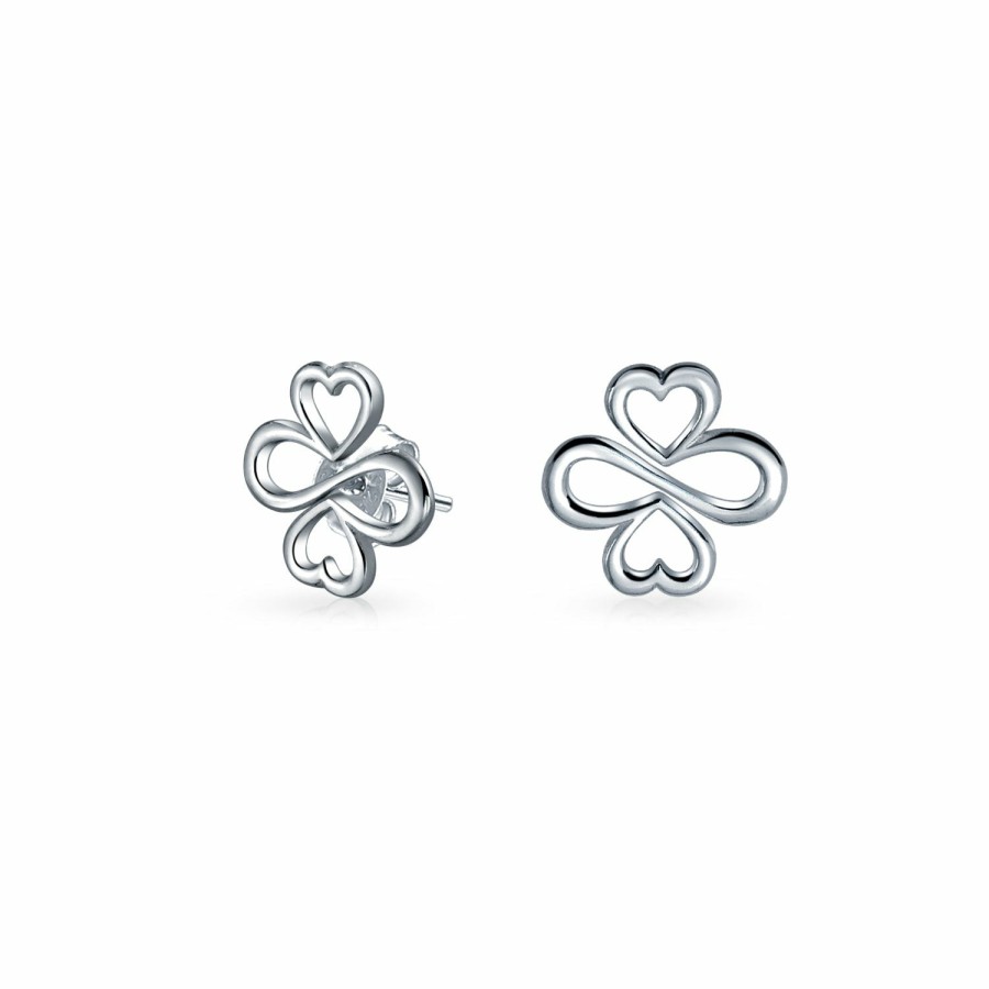 Shop Women Bling Jewelry Stud Earrings | Ayllu Heart Infinity Clover Love Luck Unity Cz Flower Stud Earrings