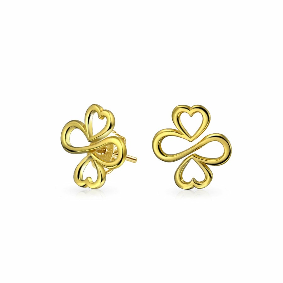 Shop Women Bling Jewelry Stud Earrings | Ayllu Heart Infinity Clover Love Luck Unity Cz Flower Stud Earrings