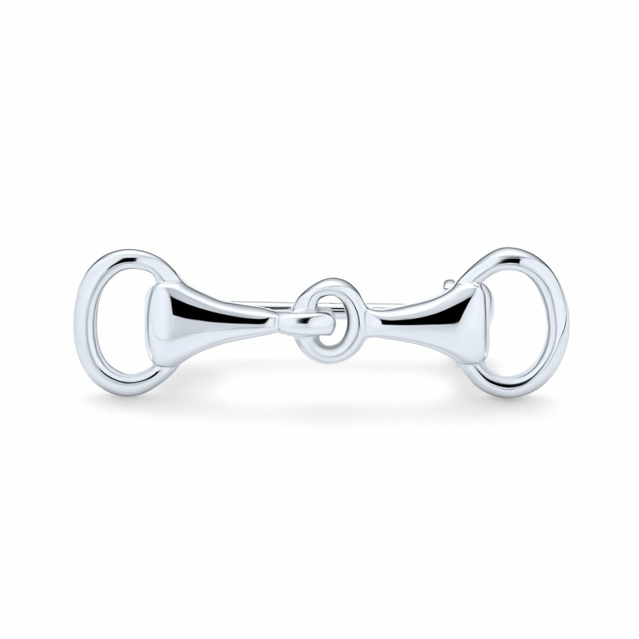 Shop Women Bling Jewelry Pins & Brooches | Western Equestrian Double Horse Snaffle Bit Brooch Pin Sterling