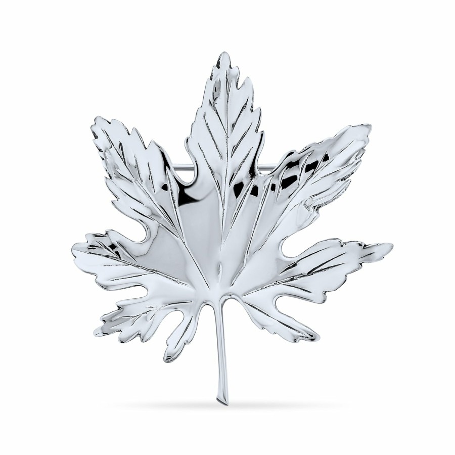 Shop Women Bling Jewelry Pins & Brooches | Western Jewelry Canada Maple Leaf Pin Brooch .925Sterling Silver