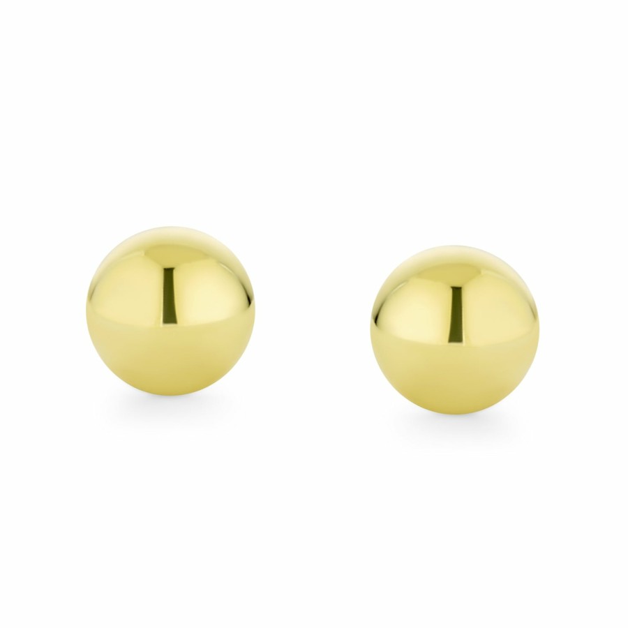 Shop Women Bling Jewelry Stud Earrings | Tiny Mini Half Button Ball Stud Earrings Real 14K Yellow Gold 4Mm