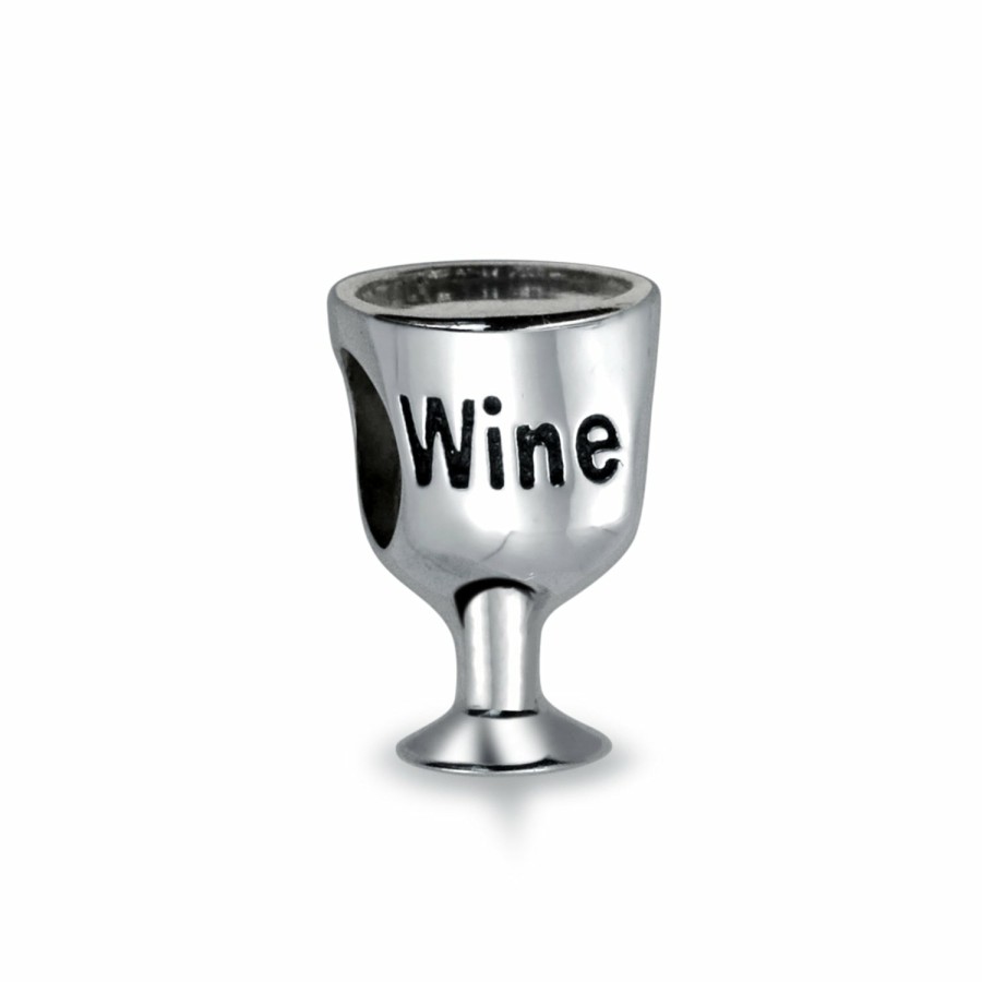 Shop Women Bling Jewelry Mothers Day Charm Beads | Sommelier Wine Glass Drink Goblet Food Bead Charm Sterling