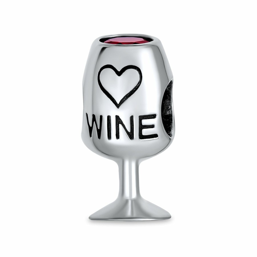 Shop Women Bling Jewelry Mothers Day Charm Beads | Sommelier Wine Glass Drink Goblet Food Bead Charm Sterling