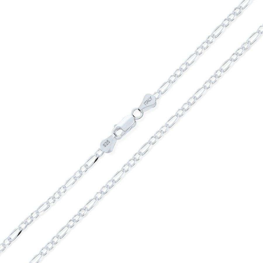 Shop Women Bling Jewelry Chains Necklaces | Thin 1.2Mm Solid .925 Sterling Silver Figaro Link Chain Necklace 14 Inch