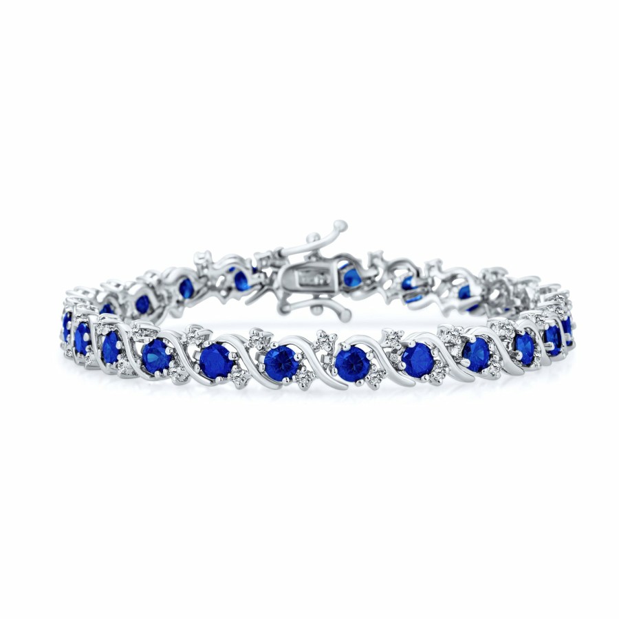 Shop Women Bling Jewelry Tennis Bracelets | Cz Wave Tennis Bracelet Imitation Gemstone Round