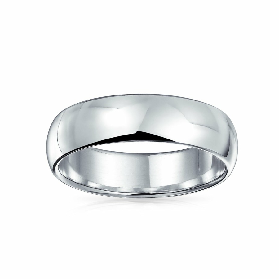 Shop Women Bling Jewelry Wedding Bands | Couples Wedding Band Ring Solid .925 Sterling 5Mm Comfort Fit Silver