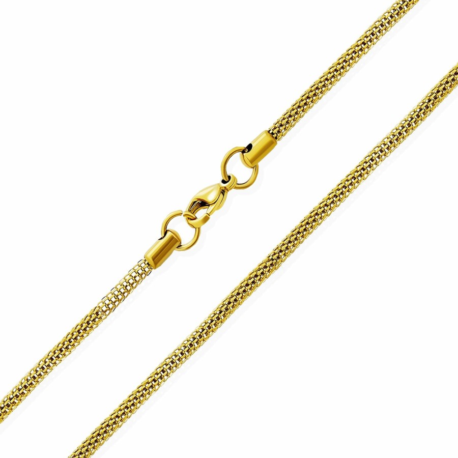 Shop Women Bling Jewelry Chains Necklaces | Unisex Bali Coreana Caviar Gold Plated Necklace Stainless Steel 3.5Mm 20 24 30"