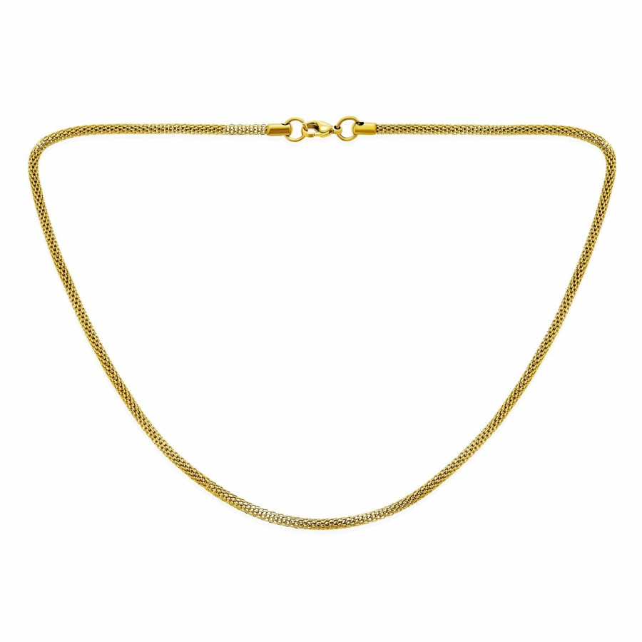 Shop Women Bling Jewelry Chains Necklaces | Unisex Bali Coreana Caviar Gold Plated Necklace Stainless Steel 3.5Mm 20 24 30"