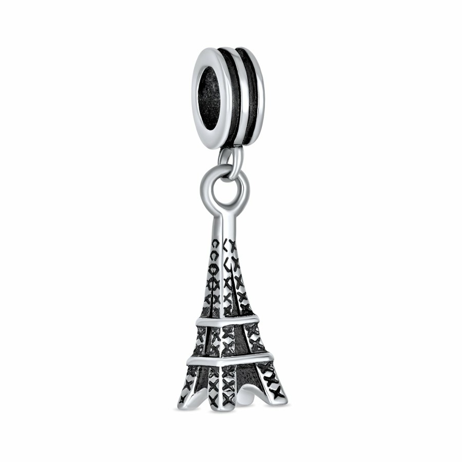 Shop Women Bling Jewelry Unique Charms | Travel Set Paris Eiffel Tower Landmark Clock Tower Charm Bead Sterling