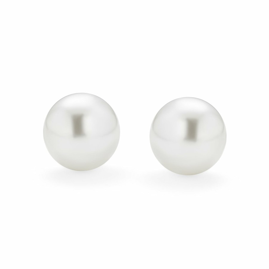 Shop Women Bling Jewelry Stud Earrings | Fashion Bridal Simple Pure Imitation Pearl Ball Stud Earrings White