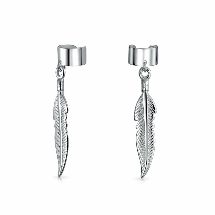 Shop Women Bling Jewelry Stud Earrings | Western Jewelry Arrow Leaf Feather Cartilage Ear Cuffs Earrings